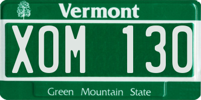 VT license plate XOM130