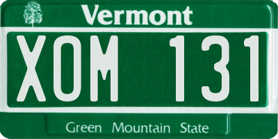 VT license plate XOM131