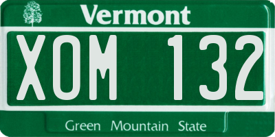 VT license plate XOM132