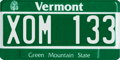 VT license plate XOM133