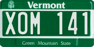 VT license plate XOM141