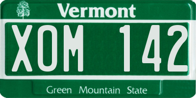 VT license plate XOM142