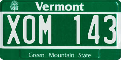 VT license plate XOM143