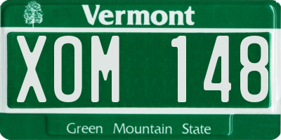 VT license plate XOM148