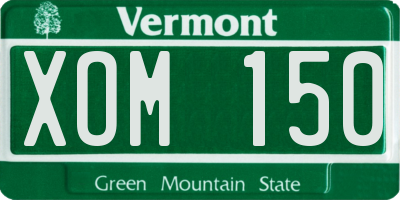 VT license plate XOM150