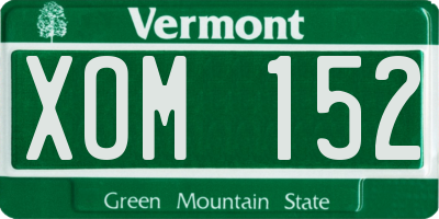 VT license plate XOM152