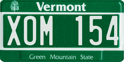VT license plate XOM154