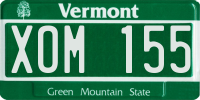 VT license plate XOM155