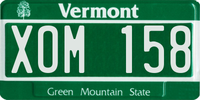 VT license plate XOM158