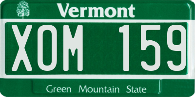 VT license plate XOM159