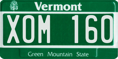 VT license plate XOM160