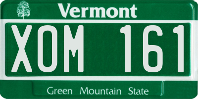 VT license plate XOM161