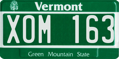 VT license plate XOM163