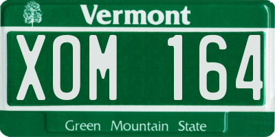 VT license plate XOM164