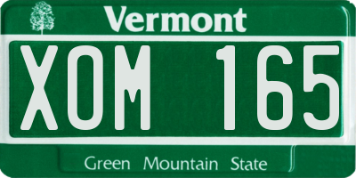 VT license plate XOM165