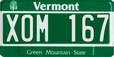 VT license plate XOM167