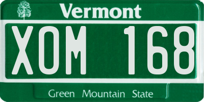 VT license plate XOM168