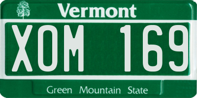 VT license plate XOM169