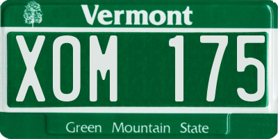 VT license plate XOM175