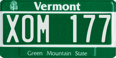 VT license plate XOM177
