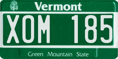 VT license plate XOM185