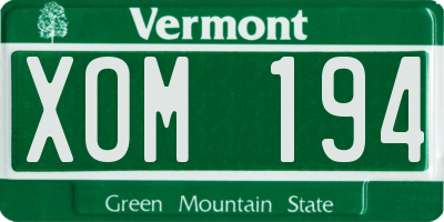 VT license plate XOM194