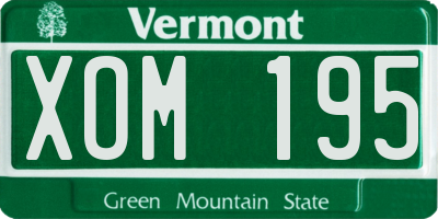 VT license plate XOM195
