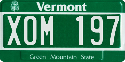 VT license plate XOM197