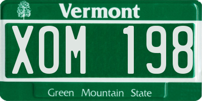 VT license plate XOM198
