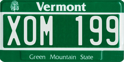VT license plate XOM199