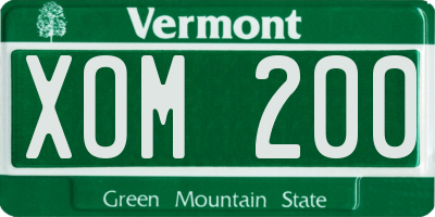VT license plate XOM200