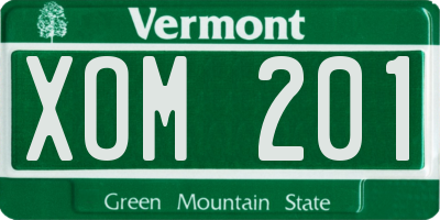 VT license plate XOM201