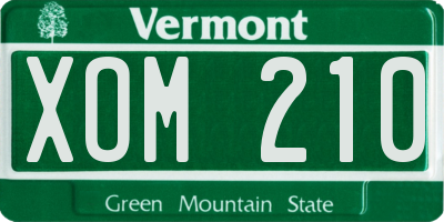 VT license plate XOM210