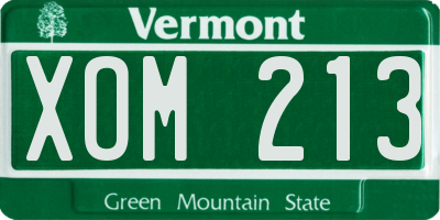 VT license plate XOM213