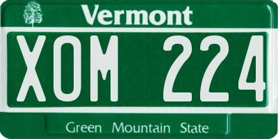 VT license plate XOM224