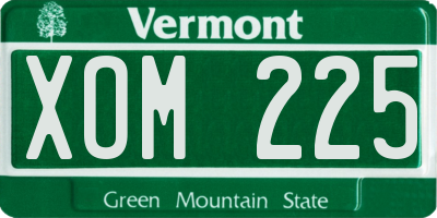 VT license plate XOM225