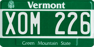 VT license plate XOM226