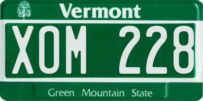 VT license plate XOM228