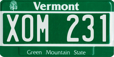 VT license plate XOM231