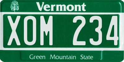 VT license plate XOM234