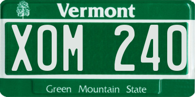 VT license plate XOM240