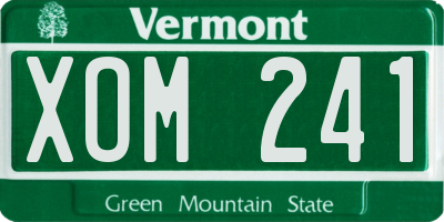 VT license plate XOM241