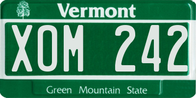 VT license plate XOM242