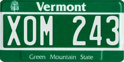 VT license plate XOM243