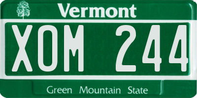 VT license plate XOM244