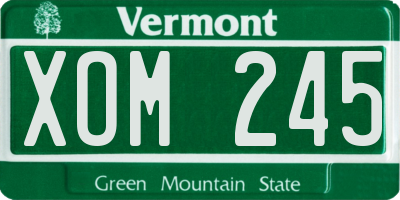 VT license plate XOM245