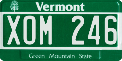 VT license plate XOM246