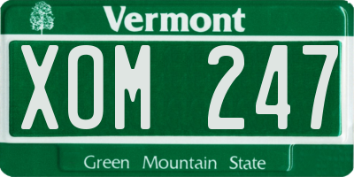 VT license plate XOM247