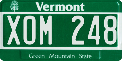VT license plate XOM248