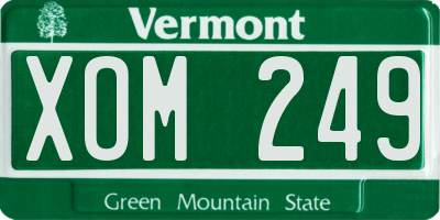 VT license plate XOM249